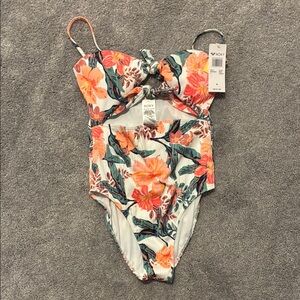 NWT Roxy Floral Cutout Swimsuit